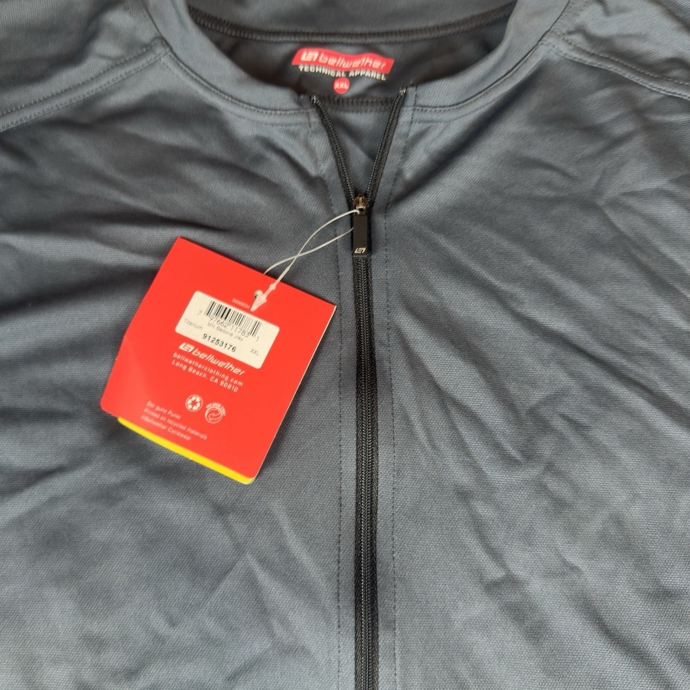 NWT Bellwether Technical Apparel 1/4 Zip Short Sleeve Men's XXL Titanium Eco-Dry